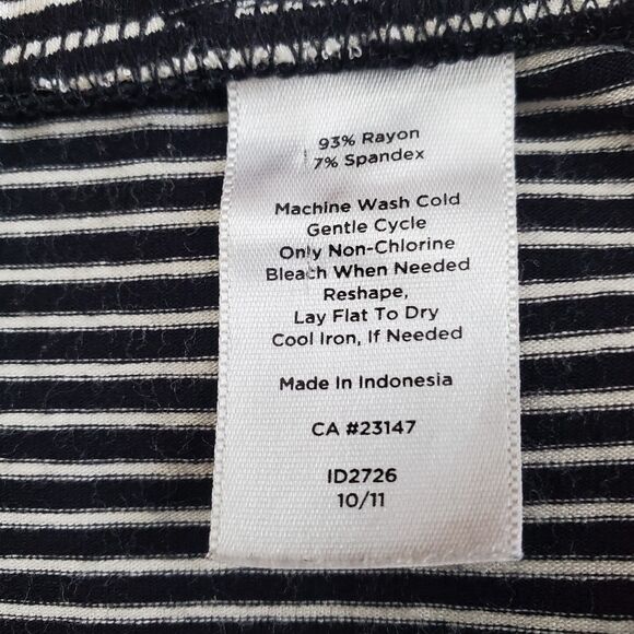 Talbots Woman Black & White Striped Jersey Knit Pull-On Midi Skirt Size 2X - Picture 5 of 5